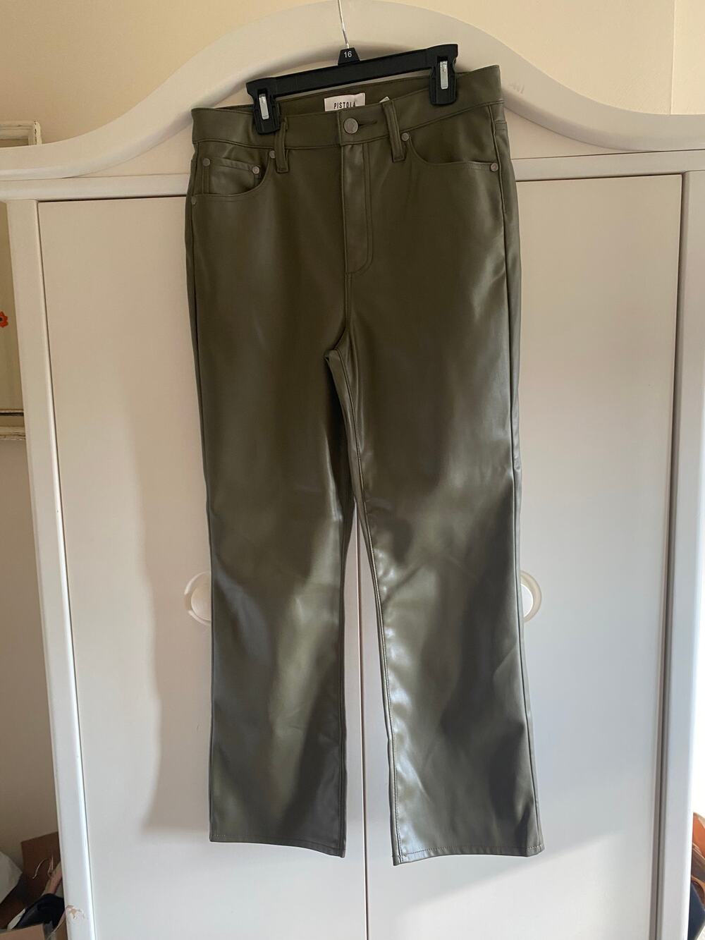 Pistola crop Sage/Olive Lennon High Rise Faux Leather 28